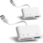 [2 Pack] SD Card Reader for Android, Micro SD Card to USB Adapter, USB C SD Car