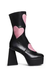 [Lamoda] Black Letter To My Lover Platform Ankle Boots