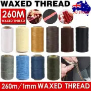 Leather Sewing Waxed Thread Hand Stitching Craft Repair Cords 260m 150D 0.8-1MM
