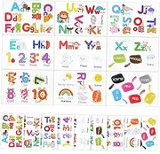 ERINGOGO 18 Sheets Alphabet Numbers Stickers Educational Decals for Bedrooms Nurseries Kindergartens for Early Learning Playroom Decor