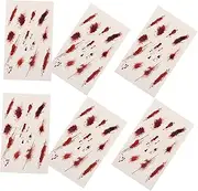 WOONEKY 6pcs Halloween Zombie Stickers: Realistic Fake Scar Decals Temporary Body Stickers For Vampire Makeup Party And Theater