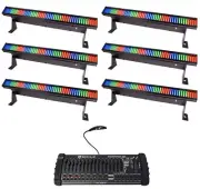 (6) Chauvet COLORSTRIP MINI LED DJ Light Bar Effect Color Strips+DMX Controller