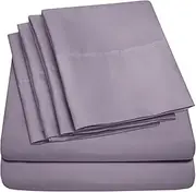 King Size Bed Sheets - 6 Piece 1500 Supreme Collection Fine Brushed Microfiber Deep Pocket King Sheet Set Bedding - 2 Extra Pillow Cases, Great Value, King, Plum
