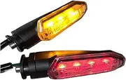 LED Indicator Blinkers Amber Lamp Accessories 12V Dual Color Flowing Water Turn Signal Light for Ho&nd&a CB150R CRF250L ADV150(Red)