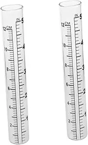 2Pcs Glass Flat Bottomed Rain Gauge Test Tube with Scale for Accurate Rainfall Measurement Farming Meteorological Statistics and Climate Research