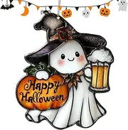 Ghost Sun Catcher, Ghost Halloween Tree Decorations, Sun Catcher Cute 2D Spooky Ornaments Decorations for Window Holiday Crafts, Home Classroom Outdoor