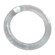 Certified Clear Ice White 52mm Natural Burma Jade jadeite Bangle Bracelet Petite