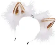 [PLAFOPE] Elegant Decorative Headband Furry Hair Clasp for Holiday Curly Thick Hair Band for Party Costumes