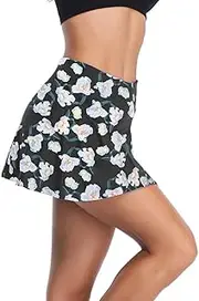 Rainbow Tree Women's Golf Skirt Tennis Skort Pleated with Side Inner Pockets Indoor Exercise,Runs Large