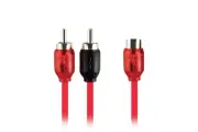 T-Spec Y Adapter 2 Male 1 Female Woven RCA Interconnect Cable Audio Wire