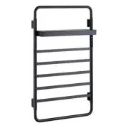 Unbranded Towel Warmer 5-Bar Stainless Steel Rust-Resistant Easy Install Black