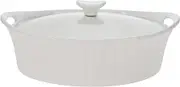 CorningWare French White 2.5-quart Oval Casserole with Glass Lid