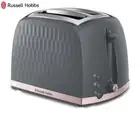 Russell Hobbs Honeycomb 2 Slice Bread Electric Luxury Toaster - Grey/Chrome