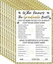 36PCS Who Knows Graduate Best Graduation Game Cards - Class of 2025 Graduation Party Games Card Graduation Games for Parties Senior High School College Graduation Party Favor Supplies