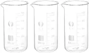 uxcell 3Pcs 500ml Tall Form Glass Beaker, 3.3 Borosilicate Glass Graduated Printed Scale Measuring Cups with Spout for Kitchen Lab Liquids