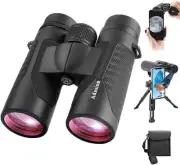 12X42 HD Binoculars for Adults High Powered with Phone Adapter and Tripod, Super