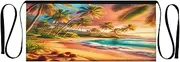 [Joitme] Beach Sunset Orange Apron for Men, Aprons for Servers, Bartender Aprons, Beach Sunset Orange