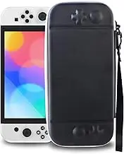 Trconk Carrying Case Compatible with Nintendo Switch and Switch OLED Model (2021), Hard Portable Protection Storage Bag with 10 Game Card Holders, Travel Carrying Case for Nintendo Switch OLED