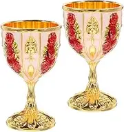 Mikinona 2pcs Retro Liquor Cup Easy to Clean Sturdy for Whiskey Present for Friends Family