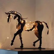 Horse Metal Statue - Rustic Standing Horse Sculpture for Home Decoration