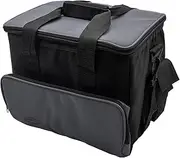 RoadPro RP5370 12-Volt Soft Sided Cooler Bag - Portable Camping 12V Electric Cooler for Camping Tailgating Traveling Plug in Cooler - Black & Gray