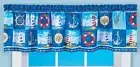 1 Fabric Printed Valance (14"x70")(no tiers/drapes) NAUTICAL BLUE NANTUCKET, CE