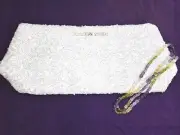 NWT Victoria’s Secret White Iridescent White Sequin Clutch Cosmetic Makeup Bag