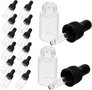 SOPOTUTU 20Pcs Mini Transparent Dropper Bottles with Leakproof Caps for Essential Oils and Travel Storage Compact Reusable Liquid Dispensing Containers