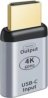 USB C to HDMI Adapter, 4K@60Hz, Type C Female to HDMI Male Converter, USB Type C Female to HDMI Male, HDTV Adapter, for Tablet & Phone & Laptop