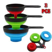 3PCS Canning Funnel Set Silicone Wide Mouth Funnels for Mason Jars Kitchen