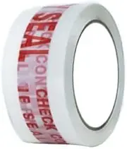 Pacific Bags Australia Security Seal | Red White Printed Warning Message Tape | 50 Micron | Water Based Acrylic Polypropylene Adhesive | Easy Use | 48MM X 66M | Protects Shipments | 1 Box of 6 Rolls