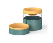 S13 1L Indoor Pet 2 In 1 Slow Food Bowl Drinker Cat and Dog 3D Neck Protection Automatic Drinking Water Feeders for Dogs and Cats