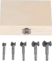 Hinge Hole Cutter Woodworking Drill Bit Set Durable Hinge Hole Opener for Woodworking with Storage Case 5Pcs 15mm 20mm 25mm 30mm 35mm