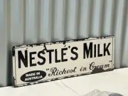 NESTLES MILK METAL SIGN 600 X 200 MM FREE POST