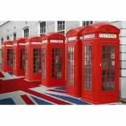 London Telephone Boxes & Union Jack POSTER 61x91cm NEW