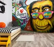 3D Yellow Monkey ZHUA11505 Wallpaper Wall Murals Removable Self-adhesive Amy