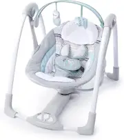 Ingenuity Compact Lightweight Portable Baby Swing with Music, Nature Sounds a...