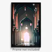 Pixel Art Poster - Dark Mosque (8 Bit Psychedelic Trippy Weird Video Game Print)