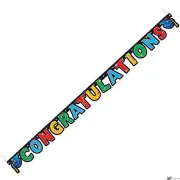 Congratulations Graduation Hanging Decoration 7' Jointed Banner, Multi