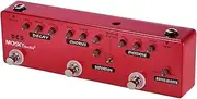 zolyet DC5 6-in-1 Guitar Multi-Effects Pedal Delay + Chorus + Distortion + Overdrive + Booster + Buffer Full Metal Shell with True Bypass Red