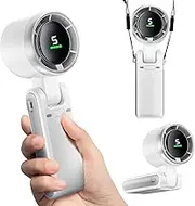 Portable Handheld Mini Fan, Foldable Powerful Winds Turbo Fan, 9000mAh Battery & 50000RPM Speed, USB Rechargeable Personal Fan with 5 Speed, Digital Display For Women Men Travel Camping Outdoor