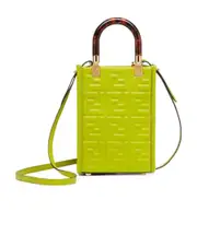 Acid green leather mini-bag One size Green