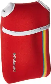 Camera Neoprene Case for Polaroid Z2300 Instant Camera, Red with Rainbow Trim