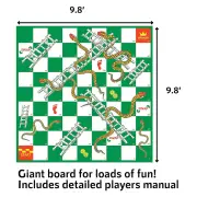 Giant Life Size Snakes and Ladders Game with 3m x 3m Mat and 40cm Dice