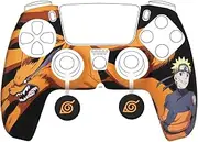 Konix Naruto Shippuden Schutzhülle für DualSense PS5-Controller - Silikon - Daumenstützen - Kurama/Kyûbi und Naruto Motiv - Schwarz
