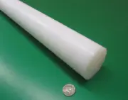 UHMW White Round Rod 2.25" (2 1/4") Diameter x 36" Long, 1 Unit, Extruded