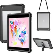 LOFISTERE for iPad 5th/6th Case Waterproof with Built-in Screen Protector, Full Body Protection and Stand, Includes Neck Strap - Perfect for 2018/2017 Models