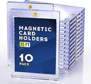 10ct 35pt Magnetic Card Holder for Trading Cards, One Touch Card Holder, Card Protectors Hard Plastic, Magnetic Card Case for Sports Card, Baseball Card Holders, Display Case for Standard Cards