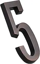 LALAFINA 5 Zinc Alloy House Number Plaque Decorative Mailbox Sign for Apartment Office Commercial Use Easy Peel Stick Installation Durable Weather Resistant Address Numbers