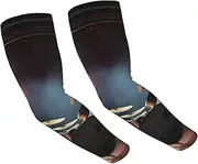 [FHEDVBN] rock band stage Arm Sleeves Compression Arm Covers for Men Women Outdoor Sun Sleeves Cooling Sports Sleeve, Black